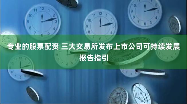 专业的股票配资 三大交易所发布上市公司可持续发展报告指引